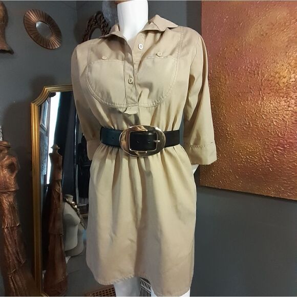 Vintage Khaki Mini Dress - Picture 3 of 13